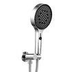 Handheld Shower Head 130mm Round High Pressure Rainfall 4 Modes 1.5m Hose Wall Holder Water Saving 4 Star 7.5LPM WELS Rated Chrome Bathroom Cleaning
