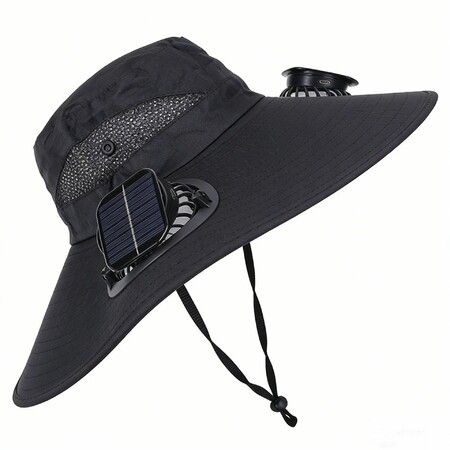 Hat with Fans Solar Power,UPF 50+ Wide Brim Sun Hat,Fishing Essentials for Hiking Beach Summer Safari