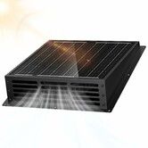 25W Smart Solar Fan for Chicken Coop 2500mAh Battery,Greenhouse Solar Powered Fan w 3 Modes,IP65 Waterproof Solar Exhaust Fan