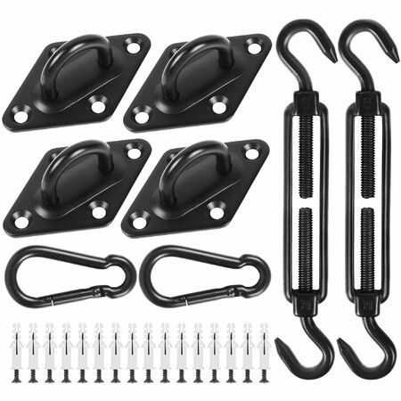 Shade Sail Hardware Kit 6 Inch Stainless Steel Turnbuckles for Sun Shade Sail Outdoor Patio Canopy Installation  for Triangle Rectangle Shade 40 Pcs