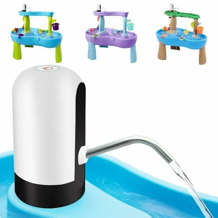 Water Table Pump 3 Hours of Non-Stop Work Fun for Kids Battery Powered Water Outdoor Pump for Water Table White