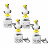 Seagull Mine Sound Button Keychain,Rechargeable Fidget Clicker with Real Sound & LED Light,Funny Interactive Desk Stress Relief Toy Gifts 4 Pcs