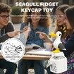 Seagull Mine Sound Button Keychain,Rechargeable Fidget Clicker with Real Sound & LED Light,Funny Interactive Desk Stress Relief Toy Gifts 4 Pcs