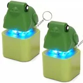 2PCS Frog Croaking Fidget Toy,Frog Keychain Clicker Toy with Colorful Light and Sound,Fun Keyboard Clicker for Stress Relief