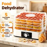 5-Tier Stackable Food Dehydrator Machine Electric Fruit Dryer Adjustable Height Trays Herb Meat Jerky Maker Temperature Control Home Kitchen
