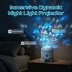 Dynamic Rotating LED Projector Light,360 Degree Rotating Ocean Wave Night Projection Night Light,Multi-Angle Projection Base (Ocean)