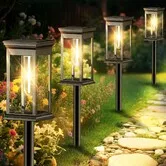 Solar Pathway Lights Outdoor Waterproof 8 Pack Bright Solar Powered Garden Lights with Auto On/Off,IP65 LED Landscape Lighting
