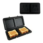 Large Microwave Toastie Sandwich Maker with Silicone Shell, Double Grill Crisper Pan for Quick Breakfast, Non-Stick Dishwasher Safe Griddle, Black