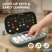 Kids Piano Keyboard Toy Light Up Musical Learning with LED Screen Interactive Dual Style Retro Rainbow Birthday Gift Present COL. RED