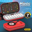 Kids Piano Keyboard Toy Light Up Musical Learning with LED Screen Interactive Dual Style Retro Rainbow Birthday Gift Present COL. RED