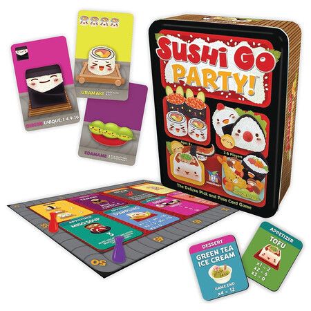 Sushi Go Party! The Deluxe Pick and Pass Card Game, Multicolored