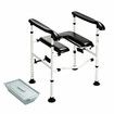 Medical Raised Toilet Seat Seniors Bedside Commode Shower Chair Adjustable Frame Safety Rails Support Bars Potty for Elderly Handicap Disabled 150kg