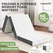 Luxsuite Trifold Memory Foam Mattress Folding Single Portable Bedding Guest Bed Floor Sleeping Camping Travel Yoga Cushion Washable Cover 190x90x15cm