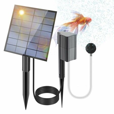 Solar Pond Pump, Adjustable Pond Aerator Air Bubbler, Solar Powered Pond Aerator Pond, Solar Water Pump for Outdoor Fish Pond Stock Tank Aquarium