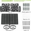 Solar Exhaust Fan 10W 12V Dual Portable Ventilator With Blower For Outdoor Greenhouse Barn Coop Pet Poultry Livestock Cage Air Exchange Cooling