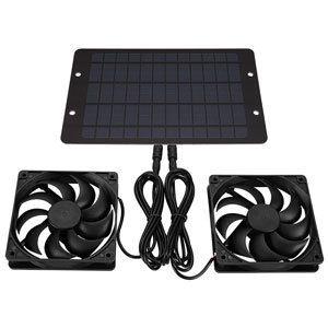 Solar Exhaust Fan 10W 12V Dual Portable Ventilator With Blower For Outdoor Greenhouse Barn Coop Pet Poultry Livestock Cage Air Exchange Cooling