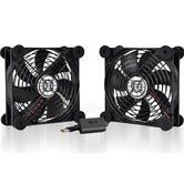 2pcs USB Ventilator Adjustable Cooling Fan Modem Router Cabinet Enclosure 80mm Cooler Rubber Feet Wire Guards DVR Xbox PlayStation TV Receiver Computer