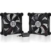 2pcs USB Ventilator Adjustable Cooling Fan Modem Router Cabinet Enclosure 80mm Cooler Rubber Feet Wire Guards DVR Xbox PlayStation TV Receiver Computer