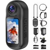 4K Mini Body Camera with Audio and Video Recording,Tiny Thumb Action Camera with 1.5In Screen,6‑Axis EIS,Portable Clip On Wearable POV Camera