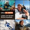4K Mini Body Camera with Audio and Video Recording,Tiny Thumb Action Camera with 1.5In Screen,6‑Axis EIS,Portable Clip On Wearable POV Camera