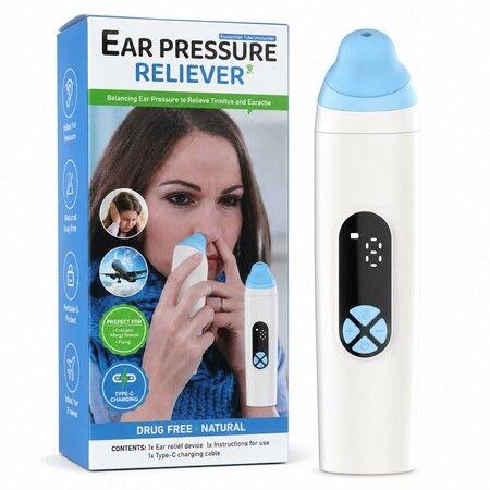 Eustachian Tube Unclogger Ear Pressure Relief Device, Ear Pressure Balancer for Flying Diving to Equalize Air Pressure