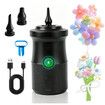 2-in-1 Electric Balloon Inflator, Cordless Rechargeable Portable Air Blower for Long Latex Balloons, Birthday Wedding Party Decorations (Black)