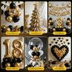 2-in-1 Electric Balloon Inflator, Cordless Rechargeable Portable Air Blower for Long Latex Balloons, Birthday Wedding Party Decorations (Black Gold)