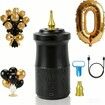2-in-1 Electric Balloon Inflator, Cordless Rechargeable Portable Air Blower for Long Latex Balloons, Birthday Wedding Party Decorations (Black Gold)