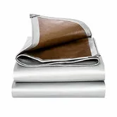 3*4m Rain Tarp Heavy Duty Waterproof Cover with Aluminum Grommets for Outdoor Vehicle Carport Cargo UV Protection All Season COL Silver