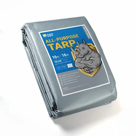 3*6m Rain Tarp Heavy Duty Waterproof Cover with Aluminum Grommets for Outdoor Vehicle Carport Cargo UV Protection All Season 5M Rope IncludedCOL Silver