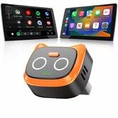 Wireless CarPlay Adapter for Android Auto Switch Phone via Button Plug Play, Fast Auto-Reconnect Convert Wired to Wireless Car Play Adapter (Orange)