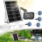 6W Split Solar Pond Aerator, Dual Air Ports Oxygen Pump with 5 & 10 Hour Modes for Fish Tank Small Pond Hydroponics