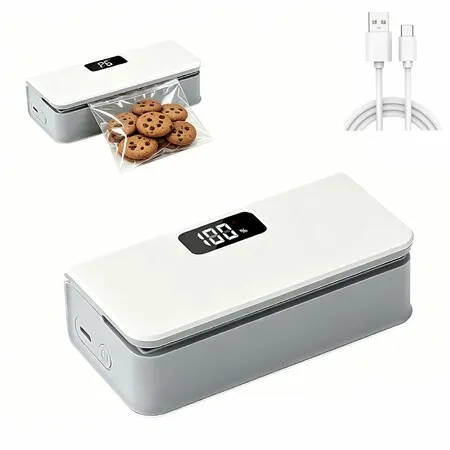 Mini Bag Sealer,6-Speed Adjustment and LED Display,Portable Mini Bag Sealer with Cutter and Magnet,No Preheating Required,9.5cm Sealing Width