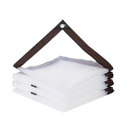 2*8M PE Waterproof Transparent Tarp  Grommets  Outdoor Garden Greenhouse Covering Anti-Tear Patio Canopy Sheet  Chicken Coop Firewood Protection COL Clear