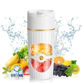 White Portable Fully Automatic Wireless Electric Juicer Cup USB Rechargeable 10 Blade 3D Stainless Steel Cutter Fresh Juice 30 Seconds