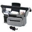 Universal Stroller Organizer with Insulated Cup Holders,Detachable Phone Bag Shoulder Strap,Fits Baby Umbrella Jogger Pet Pram,Grey