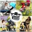 Universal Stroller Organizer with Insulated Cup Holders,Detachable Phone Bag Shoulder Strap,Fits Baby Umbrella Jogger Pet Pram,Grey
