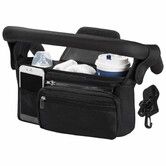Universal Stroller Organizer with Insulated Cup Holders,Detachable Phone Bag Shoulder Strap,Fits Baby Umbrella Jogger Pet Pram,Black
