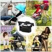 Universal Stroller Organizer with Insulated Cup Holders,Detachable Phone Bag Shoulder Strap,Fits Baby Umbrella Jogger Pet Pram,Black