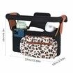 Universal Stroller Organizer with Insulated Cup Holders,Detachable Phone Bag Shoulder Strap,Fits Baby Umbrella Jogger Pet Pram,Leopard Print
