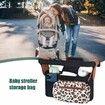 Universal Stroller Organizer with Insulated Cup Holders,Detachable Phone Bag Shoulder Strap,Fits Baby Umbrella Jogger Pet Pram,Leopard Print