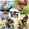 Universal Stroller Organizer with Insulated Cup Holders,Detachable Phone Bag Shoulder Strap,Fits Baby Umbrella Jogger Pet Pram,Leopard Print
