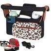 Universal Stroller Organizer with Insulated Cup Holders,Detachable Phone Bag Shoulder Strap,Fits Baby Umbrella Jogger Pet Pram,Leopard Print
