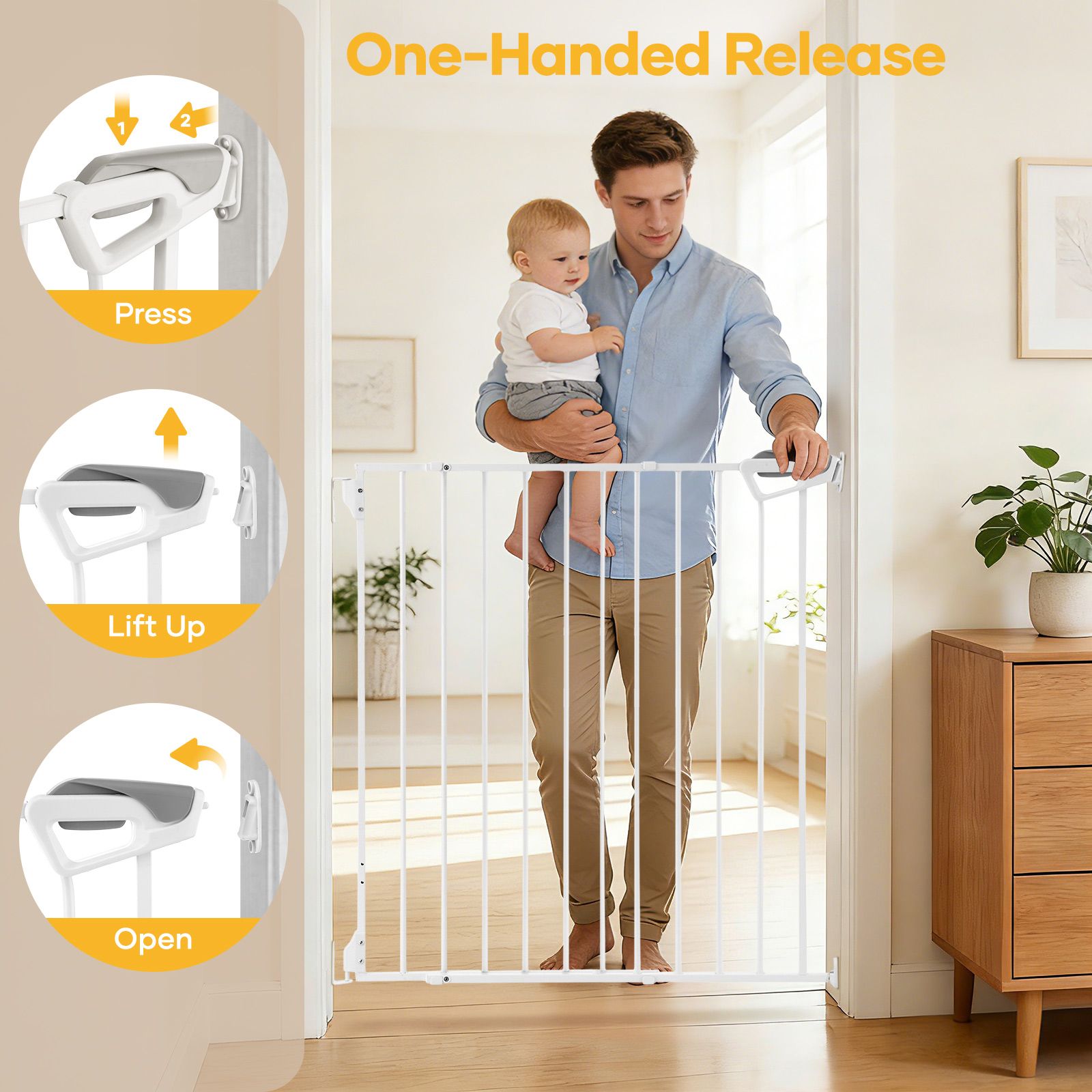 Pet Dog Safety Gate Cat Fence Enclosure 78cm Tall Safe Guard Stair Security Barrier Retractable Puppy Low Containment System for Kitchen Doorway