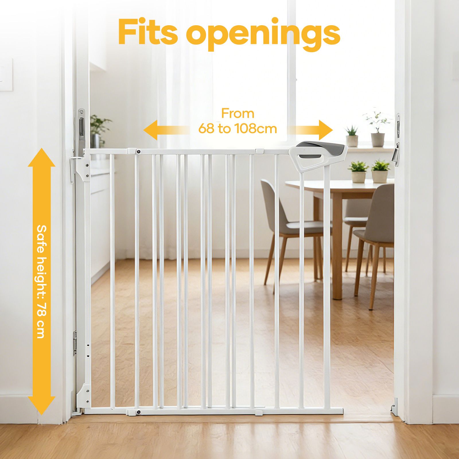 Pet Dog Safety Gate Cat Fence Enclosure 78cm Tall Safe Guard Stair Security Barrier Retractable Puppy Low Containment System for Kitchen Doorway