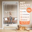 Retractable Safety Gate Pet Dog Cat Extra Tall Fence Enclosure Barrier Safe Guard Security Fencing for Doorway Stairs Kitchen 120 to 220cm White