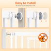 Retractable Safety Gate Pet Dog Cat Extra Tall Fence Enclosure Barrier Safe Guard Security Fencing for Doorway Stairs Kitchen 120 to 220cm White