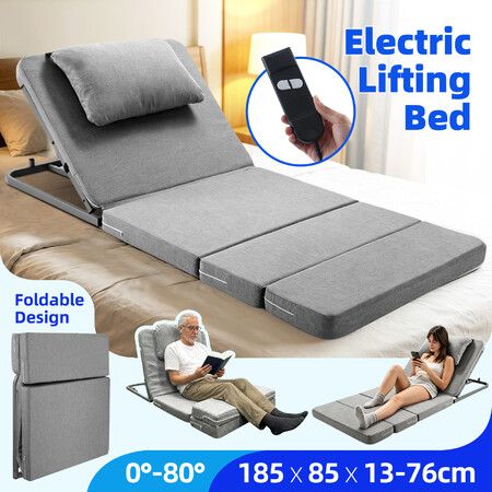 Electric Adjustable Bed Backrest Leg Rest with Remote Controller Foldable Recliner Support for Home Comfort