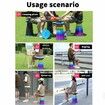 Round Rainbow Telescopic Folding Stool, Portable Lightweight Collapsible Camping Seat for Picnic Beach Travel Hiking