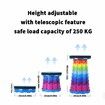 Round Rainbow Telescopic Folding Stool, Portable Lightweight Collapsible Camping Seat for Picnic Beach Travel Hiking